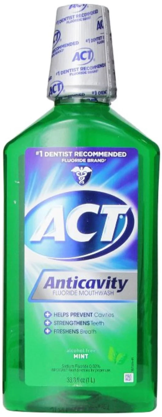 "ACT Anticavity Fluoride Rinse, Mint, 33.8 oz"